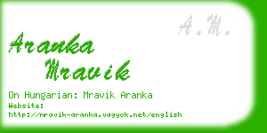 aranka mravik business card